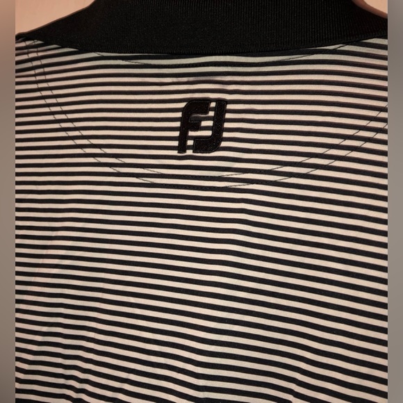 Footjoy Black & Grey Stripe Shipyard Hilton Head SC Mens Golf Shirt sz 2XL - Picture 7 of 7